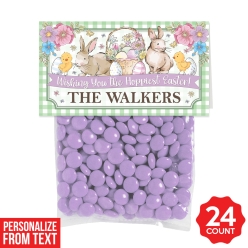 30% OFF: Watercolour Bunny Personalizable Treat Bags & Tags 24pk