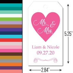 Personalized Wedding Favour Tags (Choose a Colour) - 6PK
