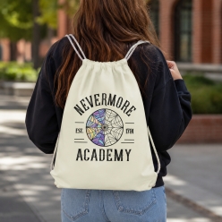 Wednesday Nevermore Academy Window Drawstring Backpack