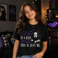 Wednesday Bad Mood Black T-shirt- Choose Size