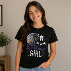 Wednesday Birthday Girl Black T-shirt- Choose Size