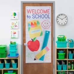 Back to School Essentials Welcome Polyester Door Cover