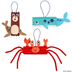 Beach Buddies Craft Stick Craft Kit-12Pk