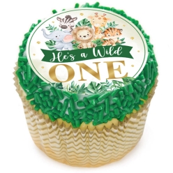 Wild One Safari Cupcake Icing Toppers 12pk