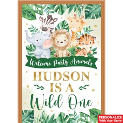 Wild One Safari PERSONALIZED Giant Vinyl Keepsake Door Sign