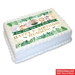 Wild One Safari Photo Personalized Edible Icing