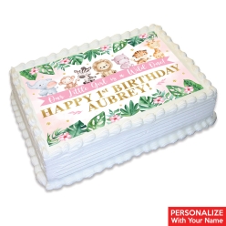 Wild One Safari Girl Personalized Edible Icing