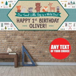 Wilderness 1st Bday PERSONALIZED Giant Vinyl Keepsake Banner
