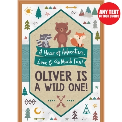 Wilderness 1st Bday PERSONALIZED Giant Vinyl Keepsake Door Sign