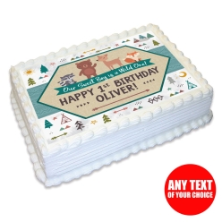 Wilderness 1st Birthday Personalizable Edible Icing