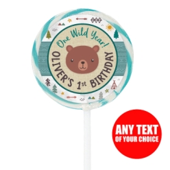 Wilderness 1st Birthday PERSONALIZED Lollipops - 12 Pack