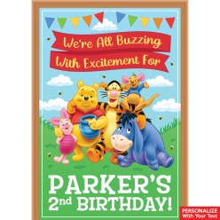 Pooh & Friends PERSONALIZED Giant Vinyl Keepsake Door Sign