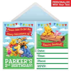 Pooh & Friends PERSONALIZED Invitations - 8 Pack