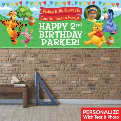 Pooh & Friends PERSONALIZED Giant Photo Vinyl Keepsake Banner