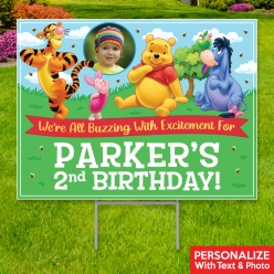 Pooh & Friends Photo PERSONALIZED BIG Yard Sign
