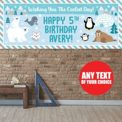 Winter Animals PERSONALIZED Giant Vinyl Keepsake Banner