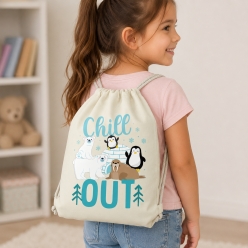 Winter Animals Chill Out Drawstring Backpack