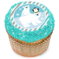 Winter Animals Cupcake Icing Toppers 12pk