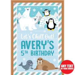 Winter Animals PERSONALIZED Giant Vinyl Keepsake Door Sign