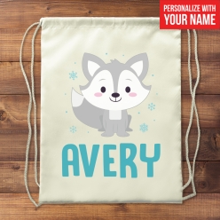60% OFF: Arctic Fox Personalized Drawstring Backpack