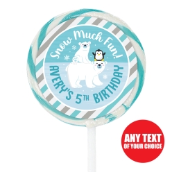 Winter Animal PERSONALIZED Lollipops - 12 Pk