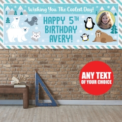 Winter Animals PERSONALIZED Vinyl Giant PHOTO Banner