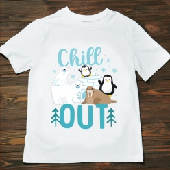 55% OFF: Chill Out Winter Animals T-shirt- Choose Size