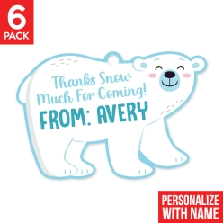 Winter Animals Shaped PERSONALIZED Thank You Tags - 6 Pk