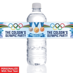 Winter Olympics PERSONALIZED VINYL Bottle Labels - 10 PK
