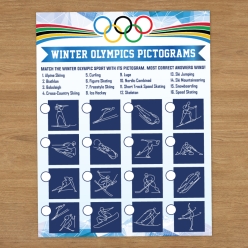 Winter Olympics Pictogram Activity Sheet