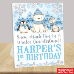 Winter Onederland Blue 1st Birthday Personalized 14