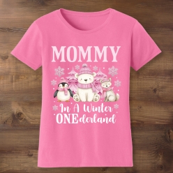 Winter Onederland Mommy Pink T-shirt