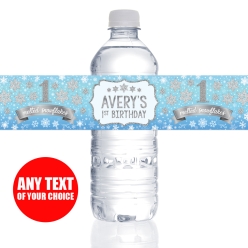 Winter Onederland PERSONALIZED VINYL Bottle Labels - 10 PK