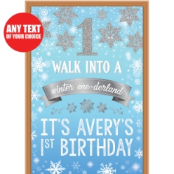 Winter Onederland PERSONALIZED Giant Vinyl Keepsake Door Sign