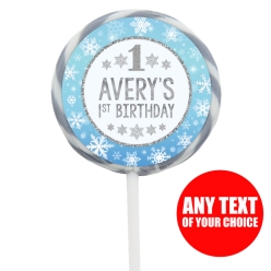 Winter Onederland PERSONALIZED Lollipops - 12 Pk