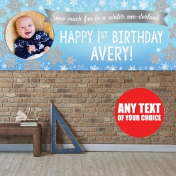 Winter Onederland PHOTO PERSONALIZED Giant Vinyl Keepsake Banner