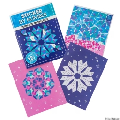Winter Prismatic Snowflakes Sticker-By-Number Book