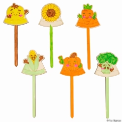 Garden Gang CYO Wooden Stakes with Markers-12Pk