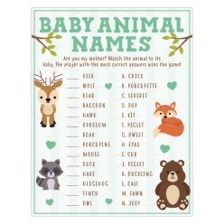 50% OFF: Woodland Baby Shower Animal Names Game Sheet