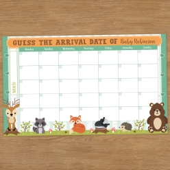 Woodland Guess the Date Baby Arrival Personalized 14