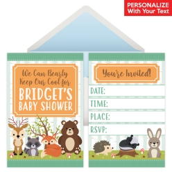 Woodland Baby Shower PERSONALIZED Invitations - 8 Pk