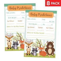 Woodland Baby Shower Predictions Cards 8PK