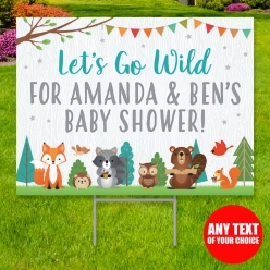 34% OFF: Woodland Baby Shower PERSONALIZED Large Yard Sign