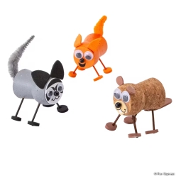 Woodland Critter Cork Animal Character Craft Kits-6Pk