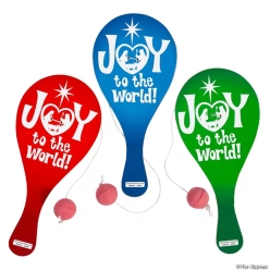 Religious Joy to the World Wood Paddleball Games-9Pk