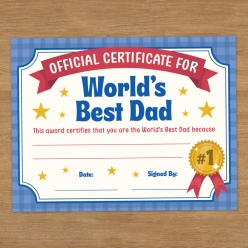 World's Best Dad Certificate