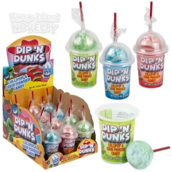 *Dip'N Dunks Sour Powder Lollipops- 12 PACK