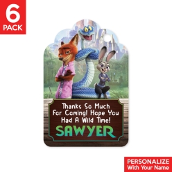 Zootopia 2 PERSONALIZED Thank You Tags - 6 PK