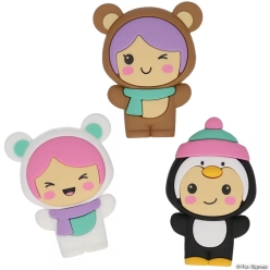 Bundled Up Buddies Animal Character Figurine Toys-12Pk