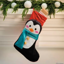 Penguin Christmas Stockings with Jingle Bells